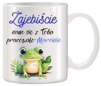 KUBEK NA POŻEGNANIE KOLEŻANKI KOLEGI Z PRACY Z IMIENIEM ŚMIESZNY PREZENT