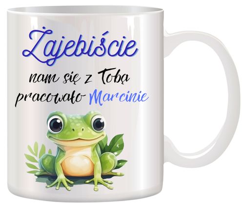 KUBEK NA POŻEGNANIE KOLEŻANKI KOLEGI Z PRACY Z IMIENIEM ŚMIESZNY PREZENT na Arena.pl