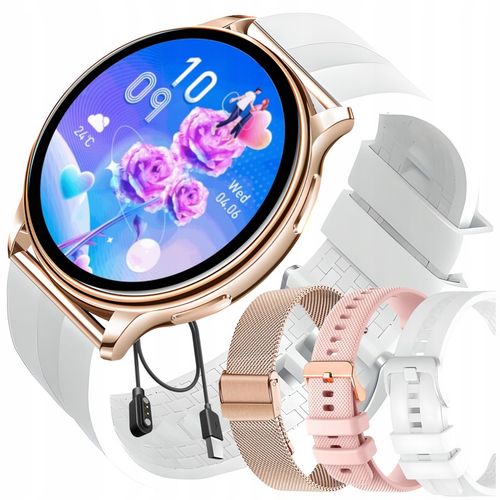 SMARTWATCH ZEGAREK DAMSKI MENU POLSKIE FUNKCJA DZWONIENIA SMART WATCH PULS na Arena.pl