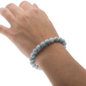 Bransoletka 18,5-19cm na gumce - larimar kulki 8mm