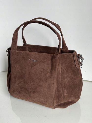 Torba Flora&Co torebka czekoladowa zamsz zamszowa eco brązowa shopper viral na Arena.pl