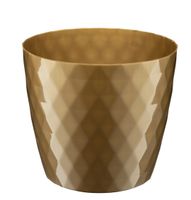 Doniczka osłonka plastikowa CRISTAL 18 cm złota połysk wzór karo romby