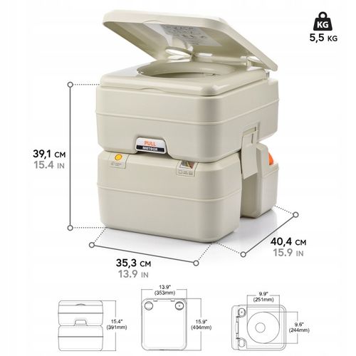 Toaleta turystyczna WC przenośna ze spłuczką działka budowa kemping METEOR na Arena.pl