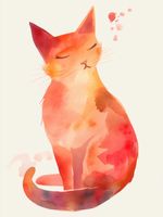 Plakat 30x40cm Akwarelowy Kot