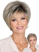 Peruka Damska Krótka Pixie Syntetyczna Warstwowa Ombre Platinum Blonde