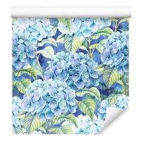 Tapeta do jadalni kwiaty hortensja liście rośliny