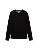 Tom Tailor sweter czarny okrągły rozmiar M