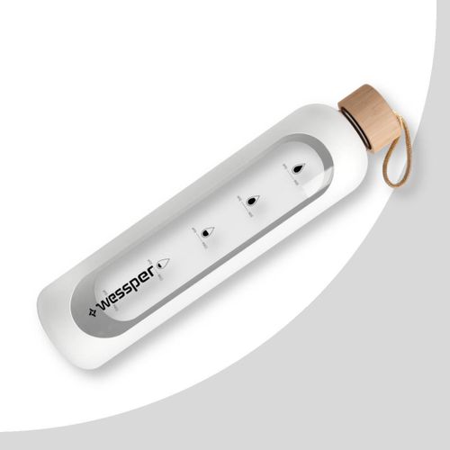 Wessper Activemax Crystalline 1L szklana butelka motywacyjna z białym etui na Arena.pl