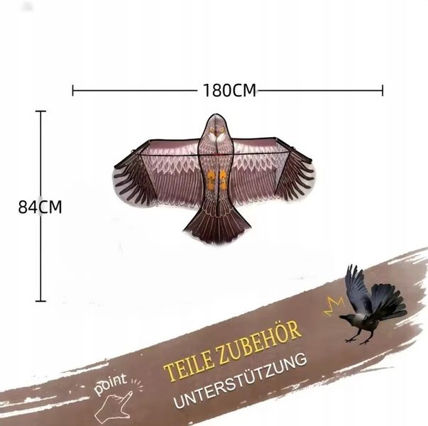 Profesjonalny Odstraszacz PTAKÓW GOŁĘBI SZPAKÓW sokół LATAWIEC ORZEŁ zdjęcie 4