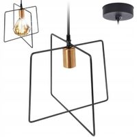 Lampa CZARNA ZŁOTA metalowa wisząca lampa sufitowa żyrandol loft