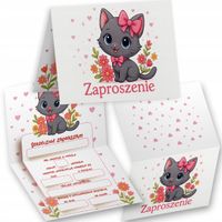 ZAPROSZENIE URODZINOWE SŁODKI KOTEK, KOT, ZWIERZE ZAPROSZENIA NA PRZYJĘCIE