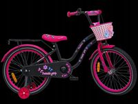 Rower dziecięcy 20 cali TWINKLE GIRLY Fashion BLACK/Pink PÓŁMAT Premium