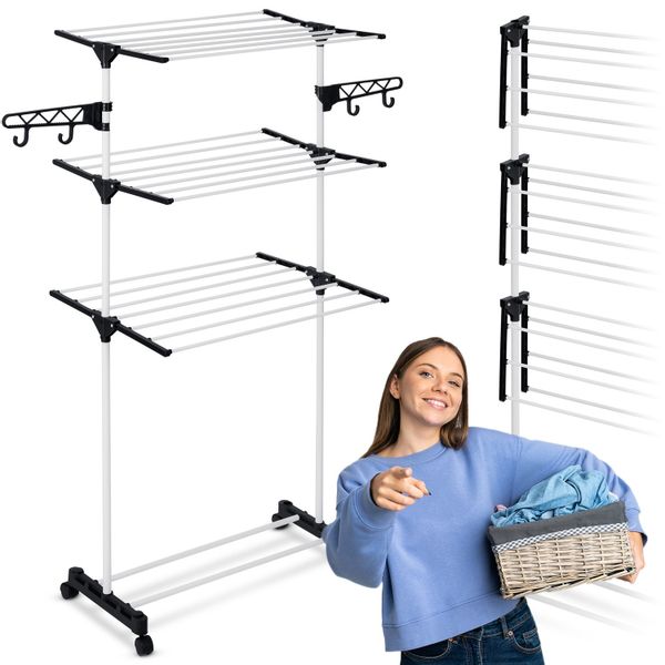 Suszarka na pranie stojąca rozkładana Delia biała 15 m.b. zdjęcie 1