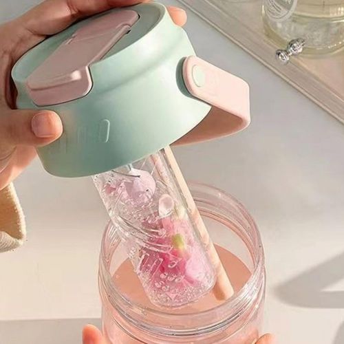 Butelka na wodę z koszyczkiem i słomką 800 ML Believe BD34 na Arena.pl