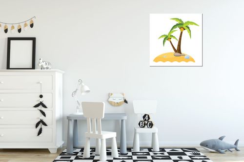 Obraz Płótno 40X40 Wyspa Z Palmami na Arena.pl