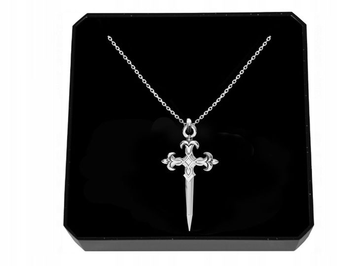 NASZYJNIK SREBRNY 925 - KRZYŻYK SZTYLET zdjęcie 1