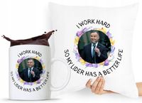 Zestaw Poduszka + Kubek Prezent Andrzej Duda Pis Z Nadrukiem Ze Zdjęciem