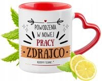 Pożegnanie Z Pracy Kubek Czerwony Z Uszkiem W Kształcie Serca Na Prezent