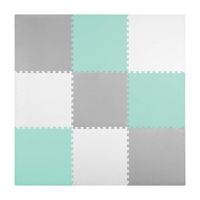 Duża mata piankowa puzzle Ricokids 180x180cm 9 szt szaro-turkusowa