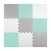 Duża mata piankowa puzzle Ricokids 180x180cm 9 szt szaro-turkusowa