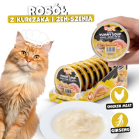 Mokra karma dla kota rosół z kurczaka i żeń-szenia 30g x 8 szt UNIQ PETS