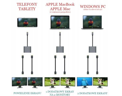 USB C na 2 monitory HDMI, USB3.0 i Power Delivery na Arena.pl