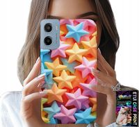 ETUI DO MOTOROLA E15 / G05 - KOLOROWE GWIAZDKI GWIAZDA FUTERAŁ +FOLIA