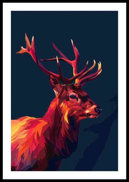 Plakat 40x60cm Jeleń w Geometrii zdjęcie 3
