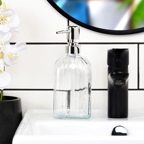 Dozownik Łazienkowy Kuchenny na Mydło w Płynie Żelu Pojemnik Szklany 550 ml na Arena.pl