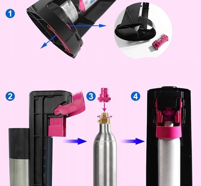 Adapter do Sodastream Quick Connect Terra TR21-4 różowy zdjęcie 4