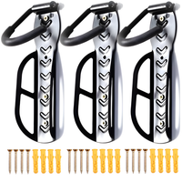 3x Ścienny Wieszak Rowerowy Uchwyt Na Rower Ścianę 30kg Pionowy Składany