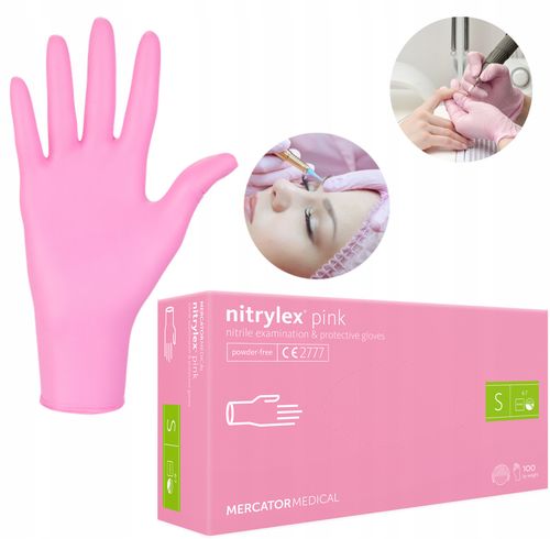 Rękawice Nitrylowe 100 szt. 7-S Nitrylex Pink na Arena.pl