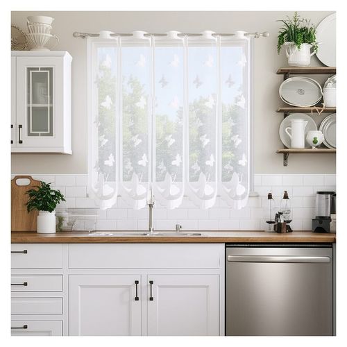 Firanka Białe Motylki wysokość 90 cm DomoweTekstylia | WN66BM 090 na Arena.pl