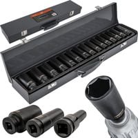 ZESTAW NASADEK UDAROWYCH DO KLUCZY 10-30MM HEX 15SZT 1/2" 78MM CRV WALIZKA