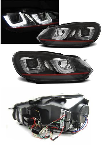 Lampy Reflektory VW GOLF VI 6 08-12 U-TYPE DRL RED na Arena.pl