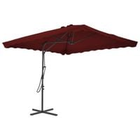 Emaga Parasol ogrodowy na stalowym słupku, bordowy, 250x250x230 cm