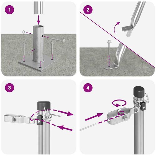 Słupek ogrodzeniowy. 52 pcs Srebrny 3.2 x 3.2 x 140 cm Stal na Arena.pl