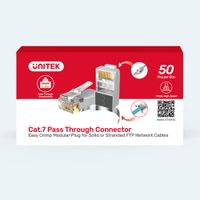 Przejsciówka Unitek Wtyk modularny Pass-Through RJ45 Cat. 7, 50szt.