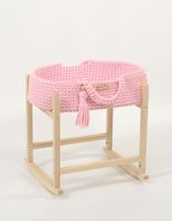 Kosz Mojżesza BOHO bawełniany nosidełko dla lalek z drewnianą kołyską