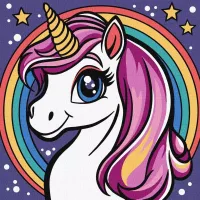 Malowanie po numerach - Tęczowy jednorożec Kids