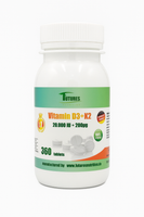 Futures Witamina  D3 20000 IU K2 MK-7 200 µg  360tab samopoczucie odporność