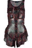 Zwiewna szyfonowa bluzka - 38 / M