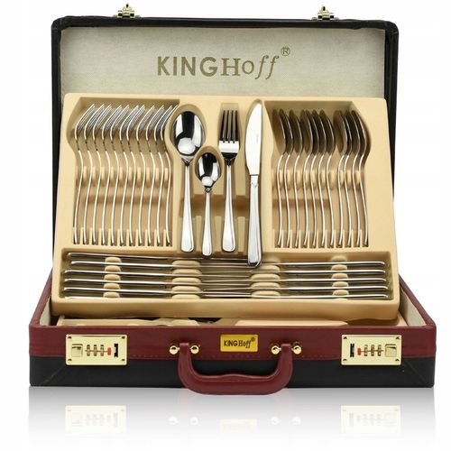 ZESTAW SZTUĆCE KOMPLET WALIZKA SREBRNE 72 KINGHOFF na Arena.pl