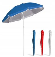 Parasol ogrodowy plażowy Łamany 140cm ochrona UV uchylny Z POKROWCEM blue