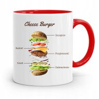 Kubek Czerwony Dla Kucharza Kucharki Cheese Burger Z Nadrukiem Ze Zdjęciem