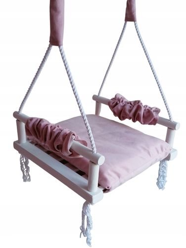 Huśtawka BIAŁA siedzisko dzieci szara DOM OGRÓD na Arena.pl