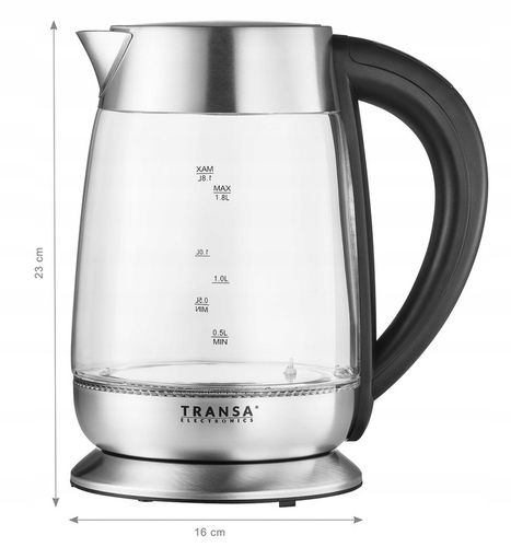 Czajnik elektryczny SZKLANY REGULACJA TEMPERATURY LCD DOTYKOWY PANEL na Arena.pl