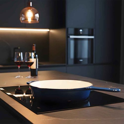 emaliowana patelnia żeliwna 26cm hage niebieska na Arena.pl