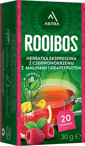 Herbata ziołowa w torebkach Astra Rooibos malina i grapefruit 20szt x20 na Arena.pl