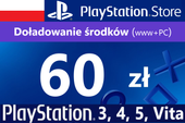 PlayStation 60 zł, PSN Store, Doładowanie